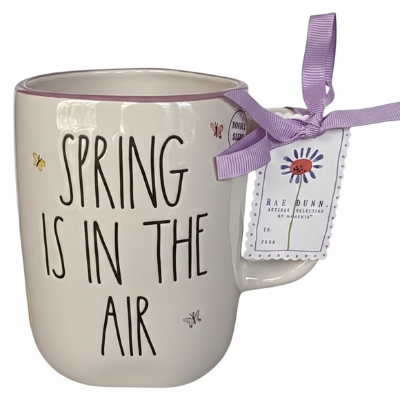 Rae Dunn Other - Rae Dunn 2026 Spring Is In The Air Mug Bunny Flowers 16oz NWT